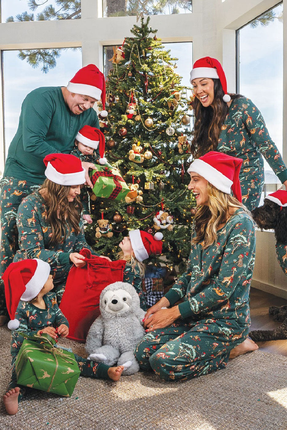 Green Zoo-Family Matching Christmas Pajamas