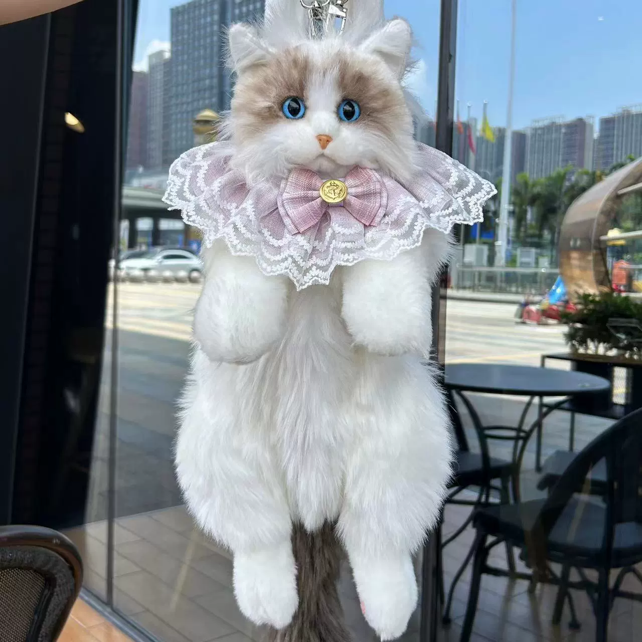 Realistic Stuffed Cat Backpack