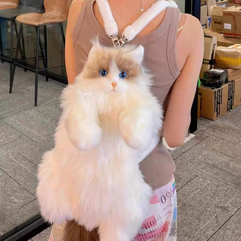 Realistic Stuffed Cat Backpack