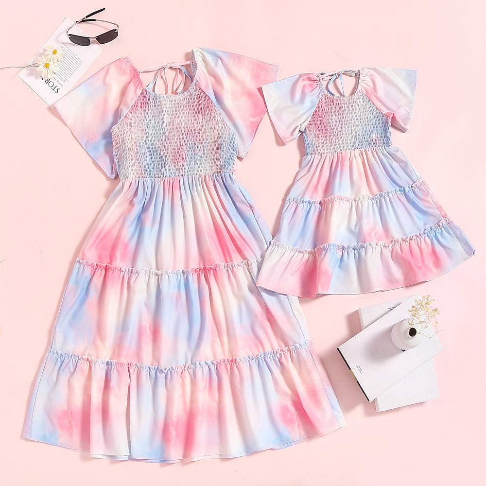 Pink Print -matching mommy and me easter dresses