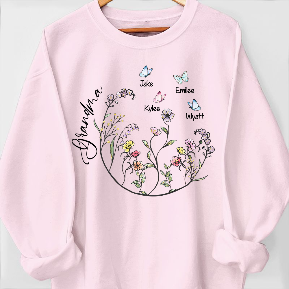 Flowerl-Personalized Grandma Sweatshirt