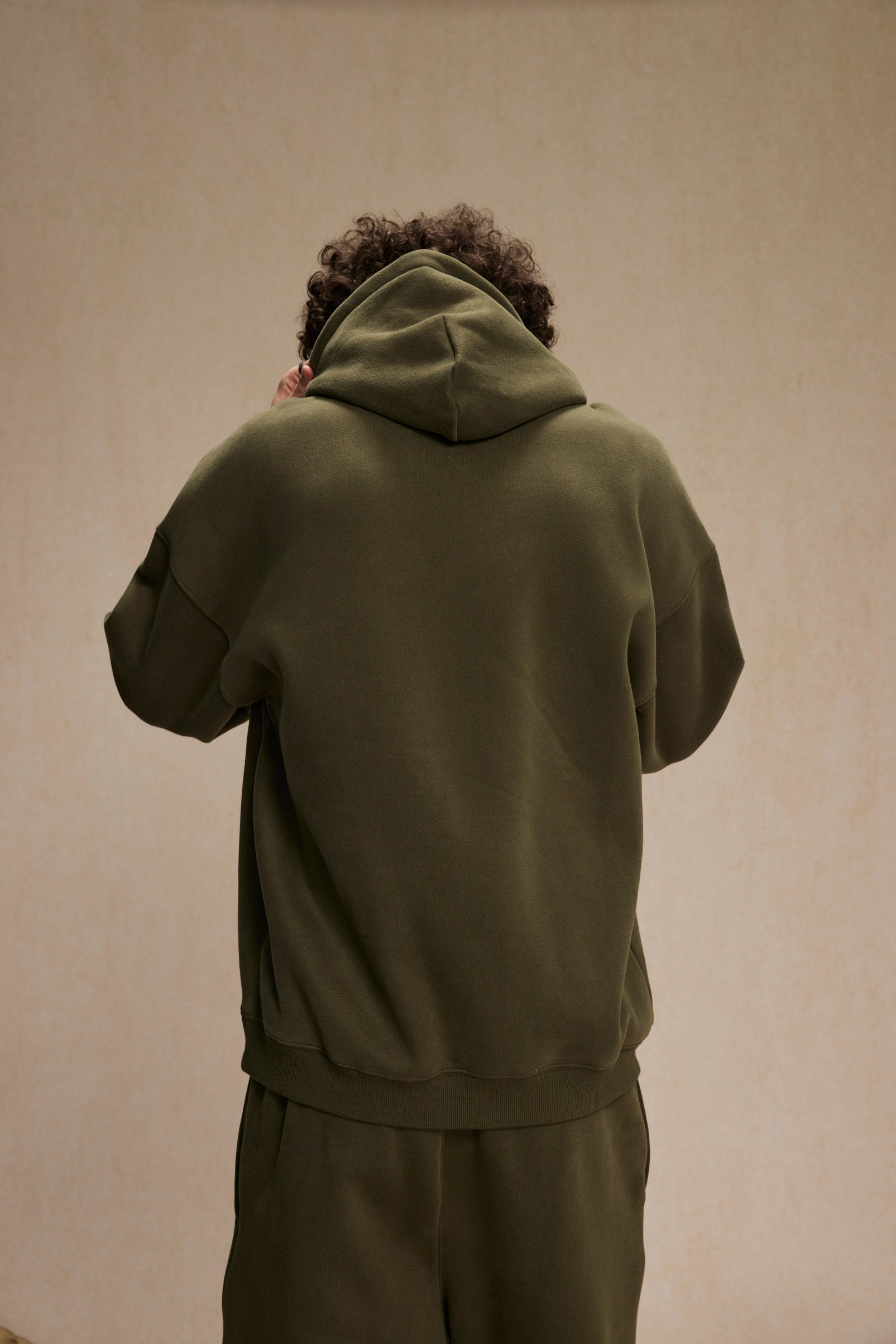 Olive&Purple-350gsm Thick Cotton Oversized hoodie sweatshirt pants sets