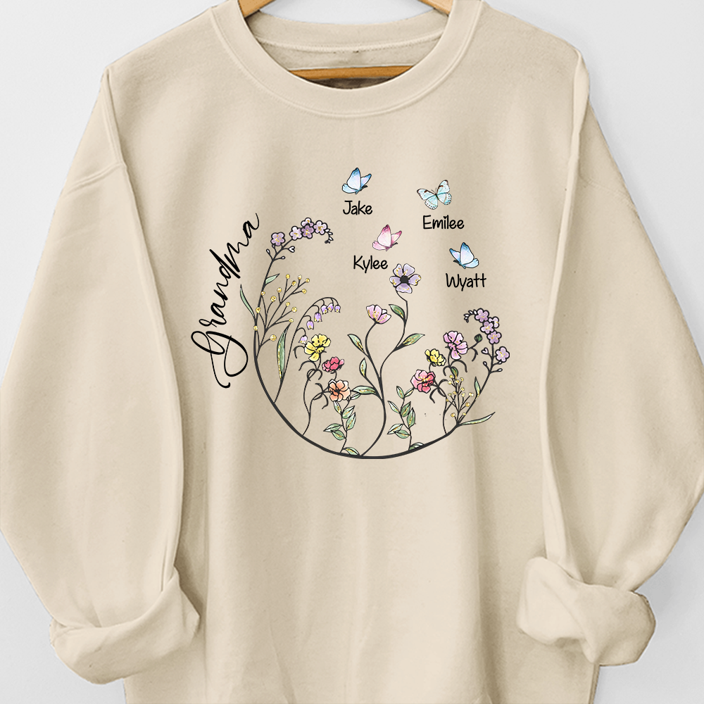 Flowerl-Personalized Grandma Sweatshirt