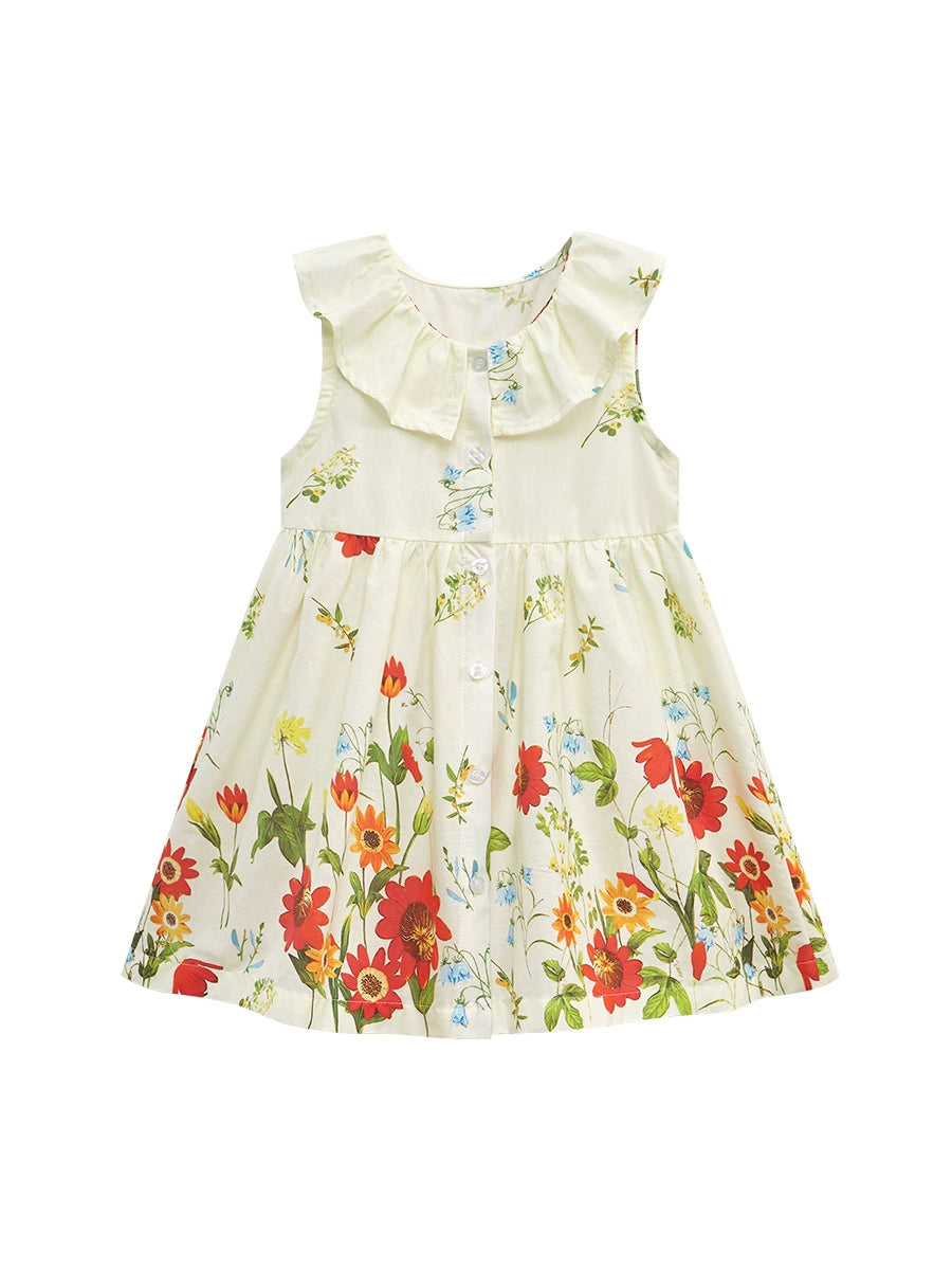 Toddler/Kid Girl's Sleeveless Floral Dress Easter Dress