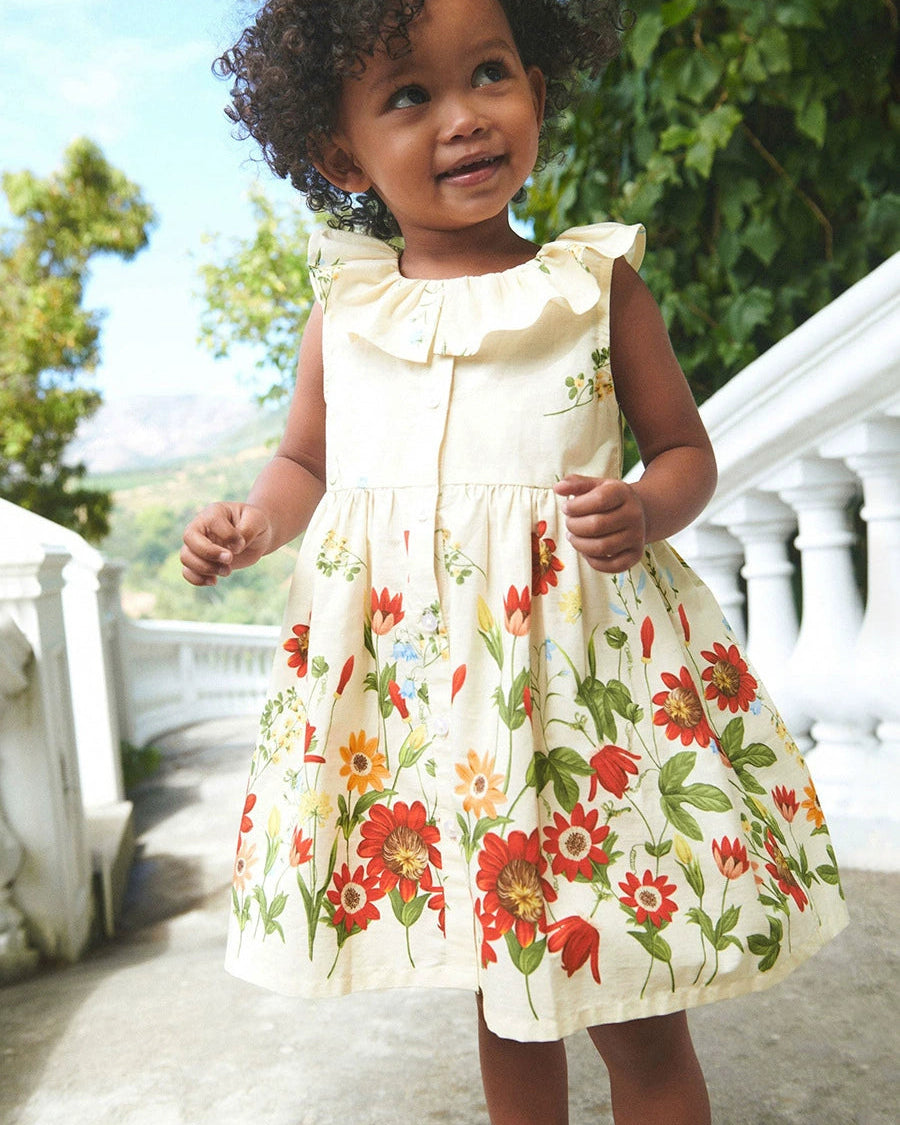 Toddler/Kid Girl's Sleeveless Floral Dress Easter Dress