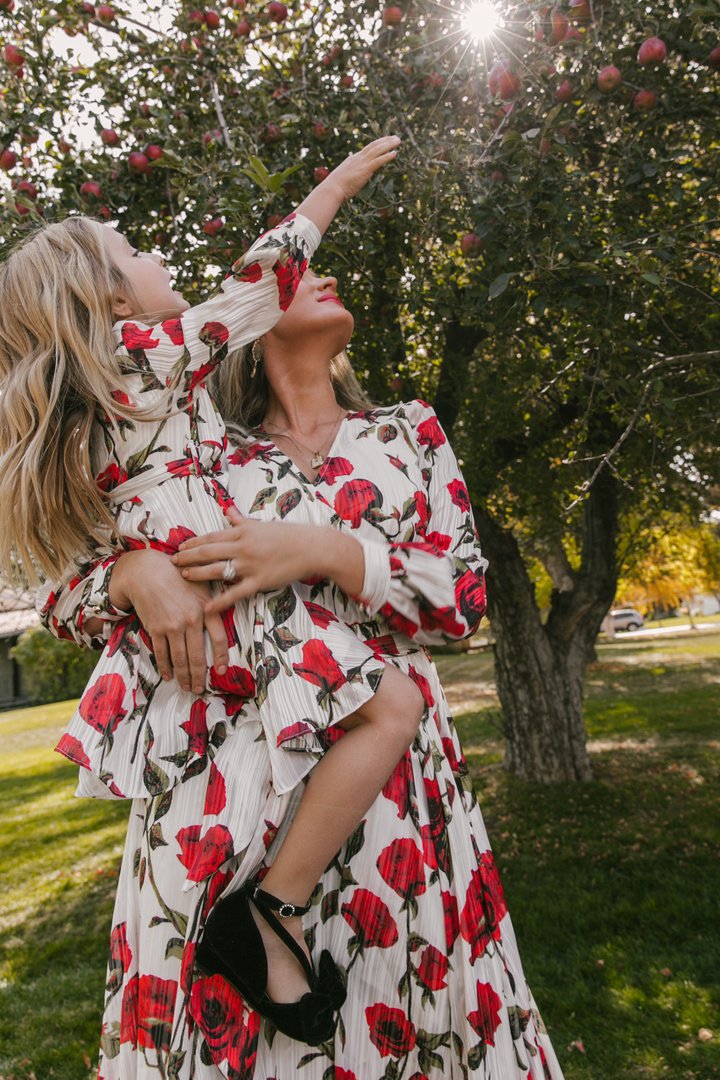 Red Floral -matching mommy and me easter dresses