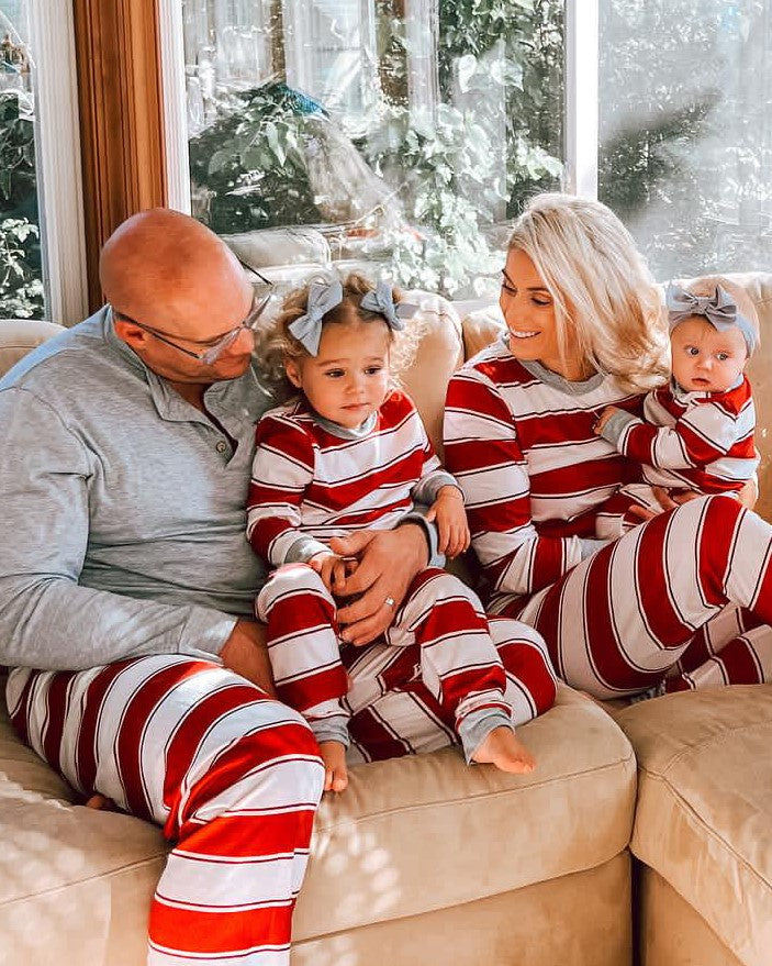 Pleasure Stripe-Family Matching Christmas Pajamas