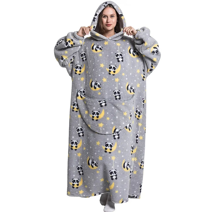 Panda-Oversized Wearable Blanket Hoodie