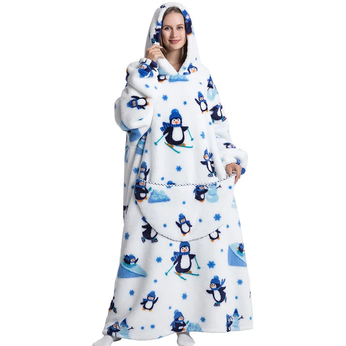 Penguin-Oversized Wearable Blanket Hoodie