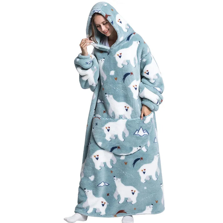 Polar Bear-Oversized Wearable Blanket Hoodie