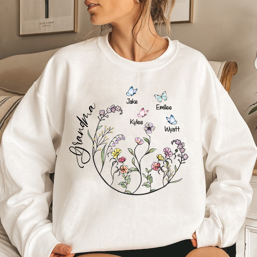 Flowerl-Personalized Grandma Sweatshirt