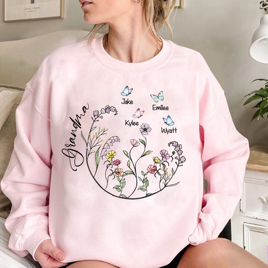 Flowerl-Personalized Grandma Sweatshirt