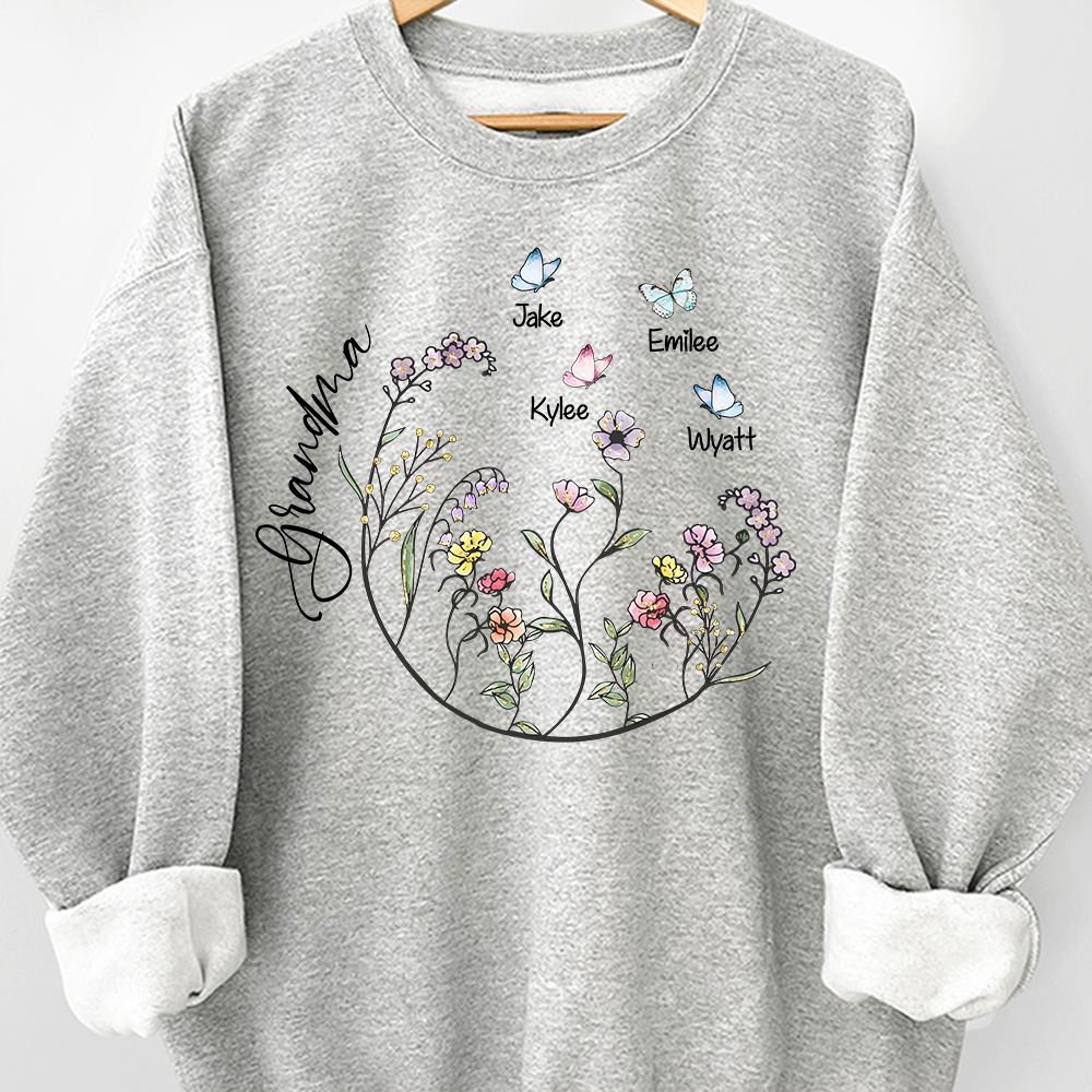 Flowerl-Personalized Grandma Sweatshirt