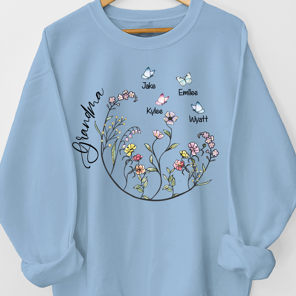 Flowerl-Personalized Grandma Sweatshirt